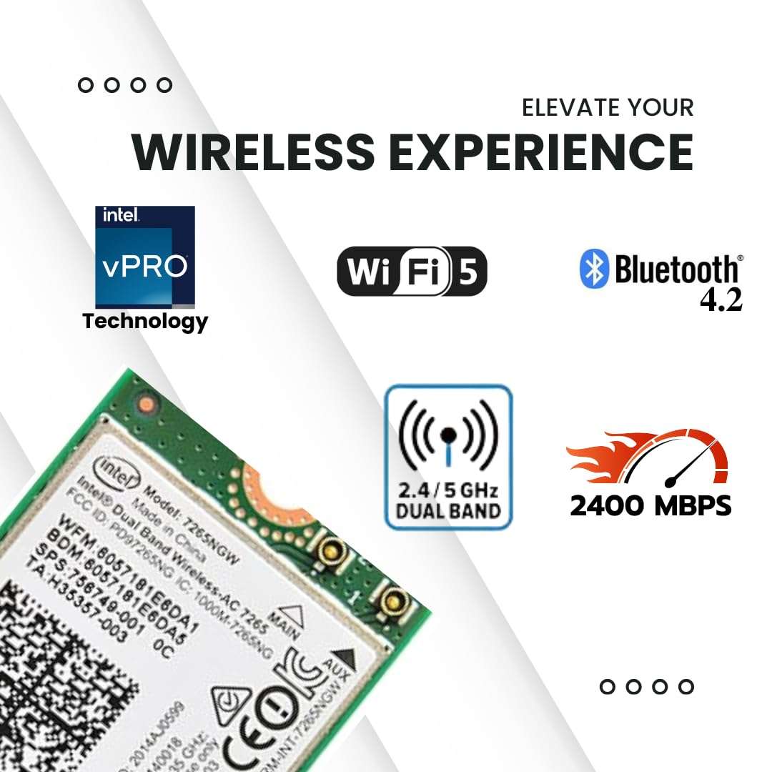 Plugnet | Wireless-AC 7265 Legacy Wi-Fi Adapter for Desktop with Antenna | 867Mbps WiFi with Bluetooth 4.0 | 2.4GHz & 5GHz Network Card | 7265NGW (for only Desktop) 5