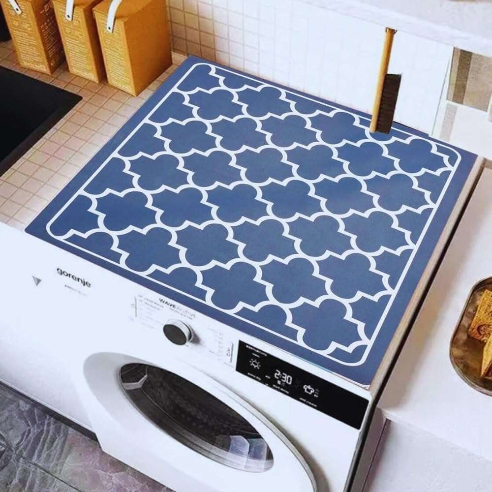 Homecloud Non-Slip Washing Machine Mat – Durable Waterproof Protective Cover for Washer & Dryer, Dust-Resistant Mat Ideal for Laundry Room & Kitchen Appliances (Navy) 6
