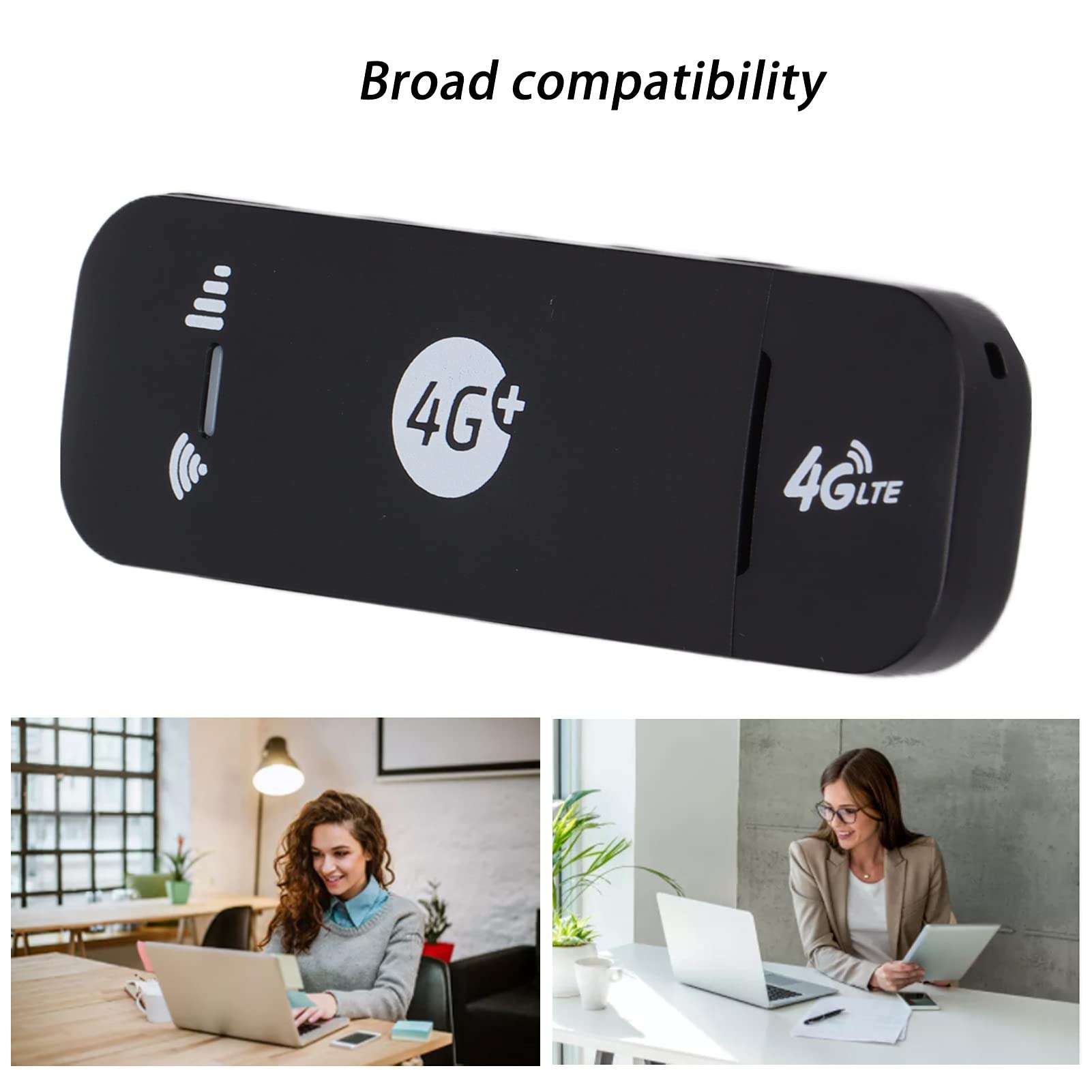 Zunate 4G LTE Wireless Router, Portable Mobile 4G USB WiFi, 150Mbps USB WiFi Adapter, Strong Signal Network Adapter for Laptop Computer, Desktop, 4G LTE Modem (Black) 5