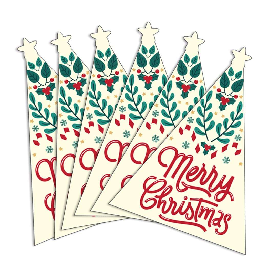 Festiko® 48 Pcs Merry Christmas Wishing Cardss (Design 3), Merry Christmas Tag Cards, Christmas Wish Note Cards, Merry Christmas Wishing Cards
