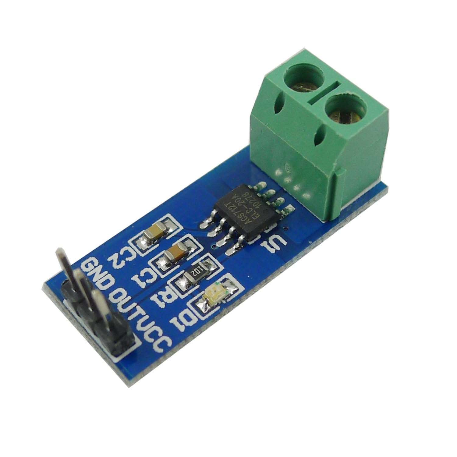 Ferwooh ACS712 20A Range Power Sensor Module Chip ACS712ELC-20A Current Sensor Module Hall Sensor Measurement Module with Power Indicator for Arduino (Pack of 3PCS) 4