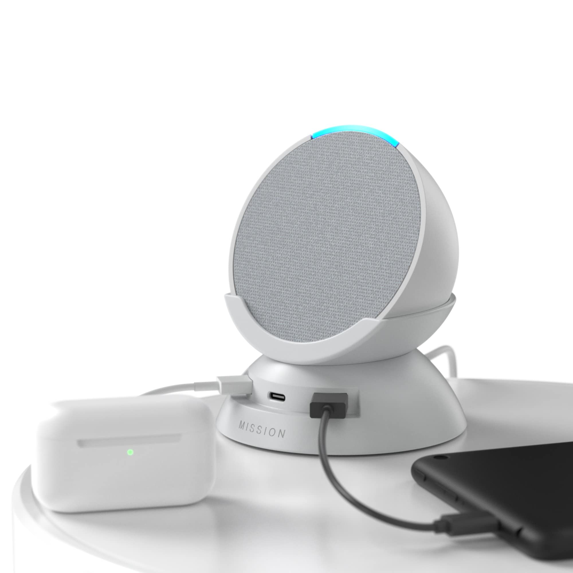 Made for Amazon Stand with USB-C and USB-A charging ports for Echo Pop (2023 Release) 6