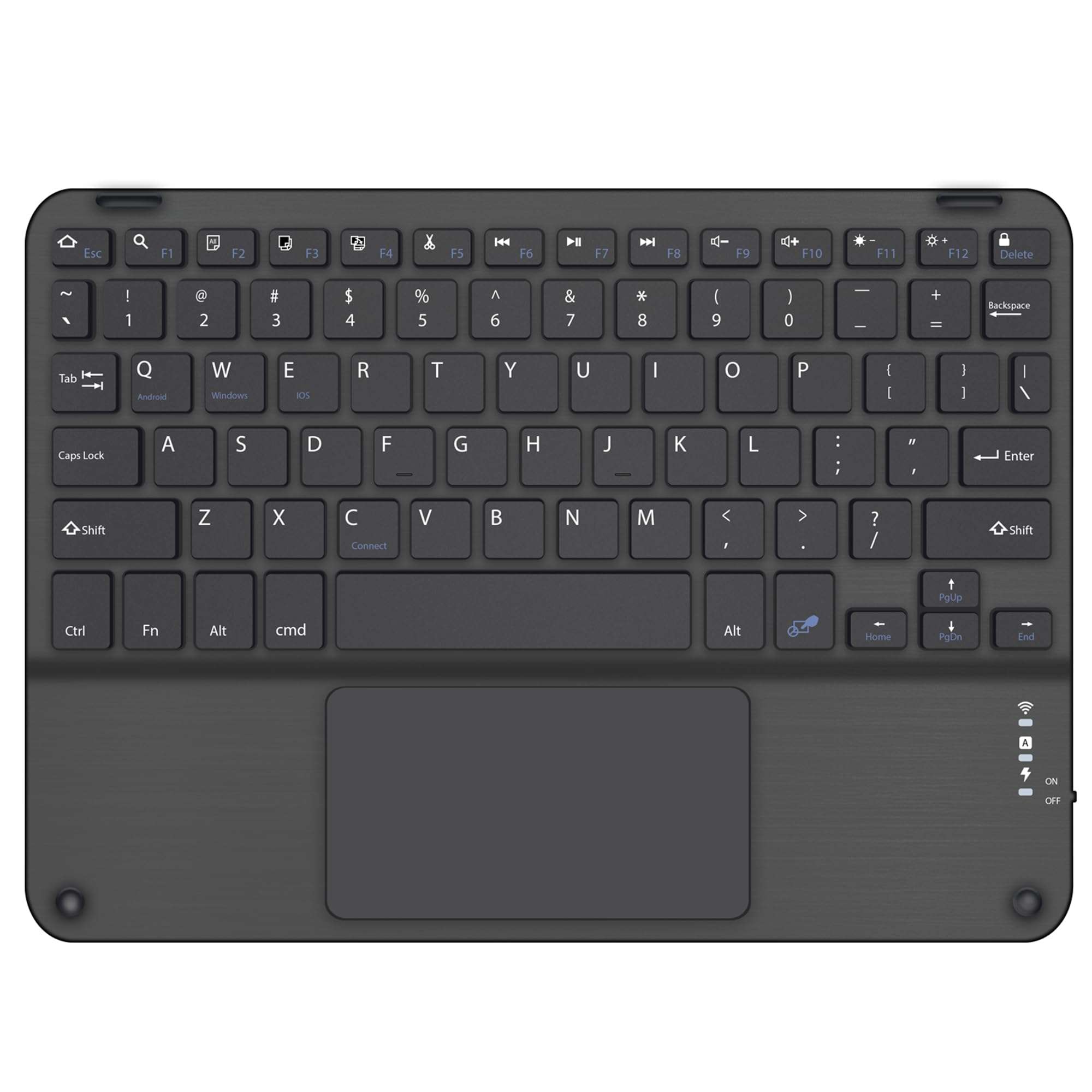 BoxWave Keyboard Compatible with Xiaomi Redmi Pad Pro 5G - SlimKeys Bluetooth Keyboard with Trackpad, Portable Slim TouchPad - Jet Black 3