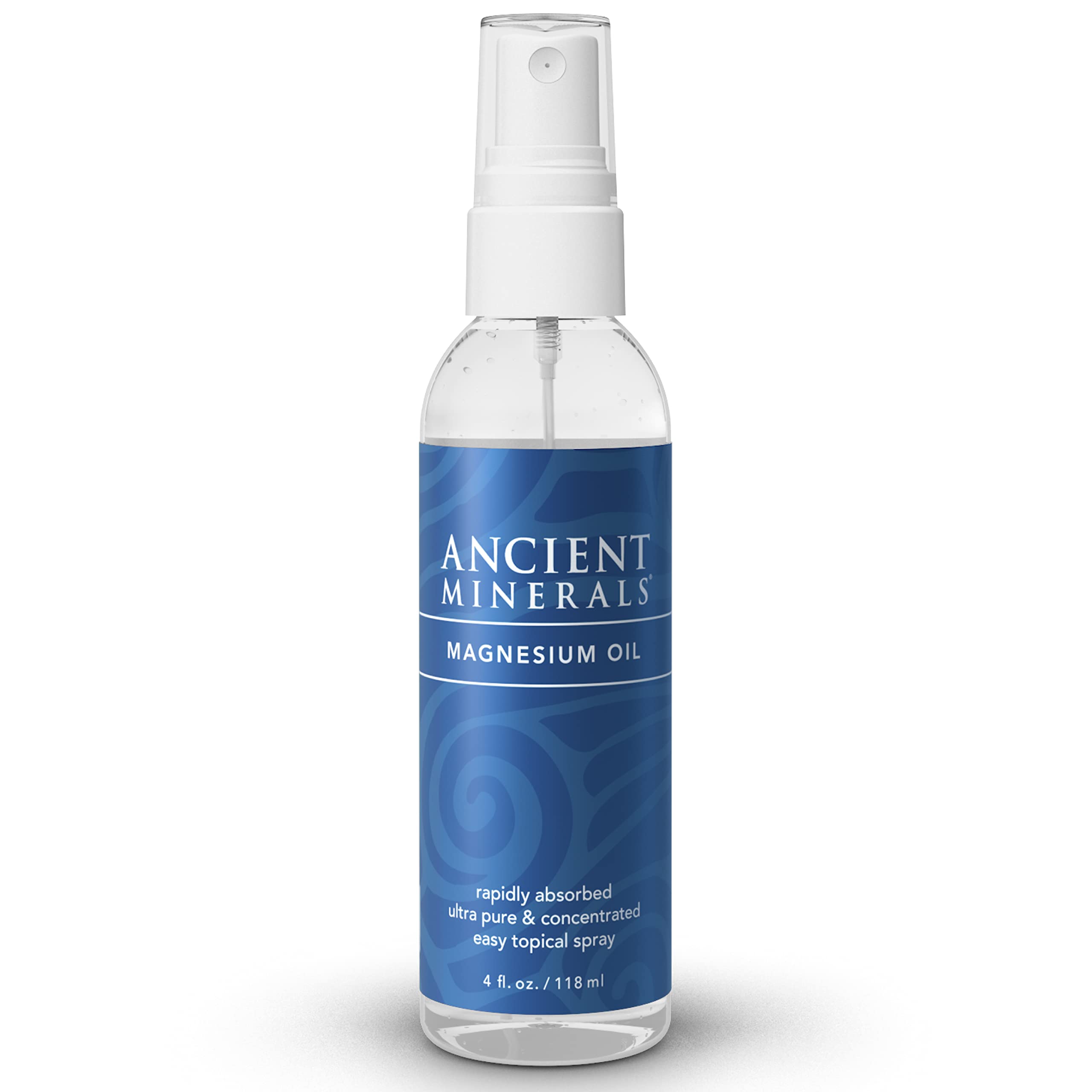Ancient Minerals Magnesium Oil Spray Bottle of Pure Genuine Zechstein Magnesium Chloride - Topical Magnesium for Skin Application (4fl oz) 1
