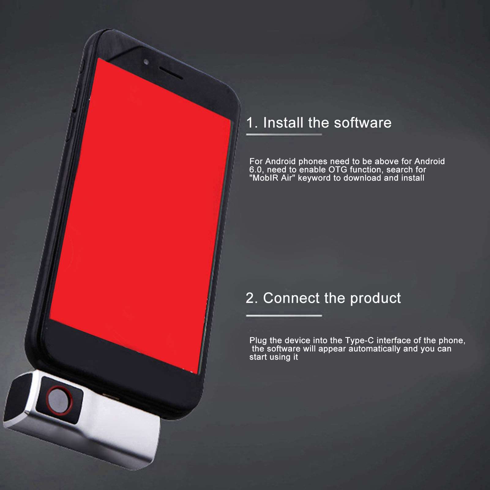 Thermal Imager, Phone Thermal Imaging Camera, Pro Grade Thermal Camera, Thermal Imaging Camera, Type C Portable Floor Heating Thermal Image Instrument(Silver) 5