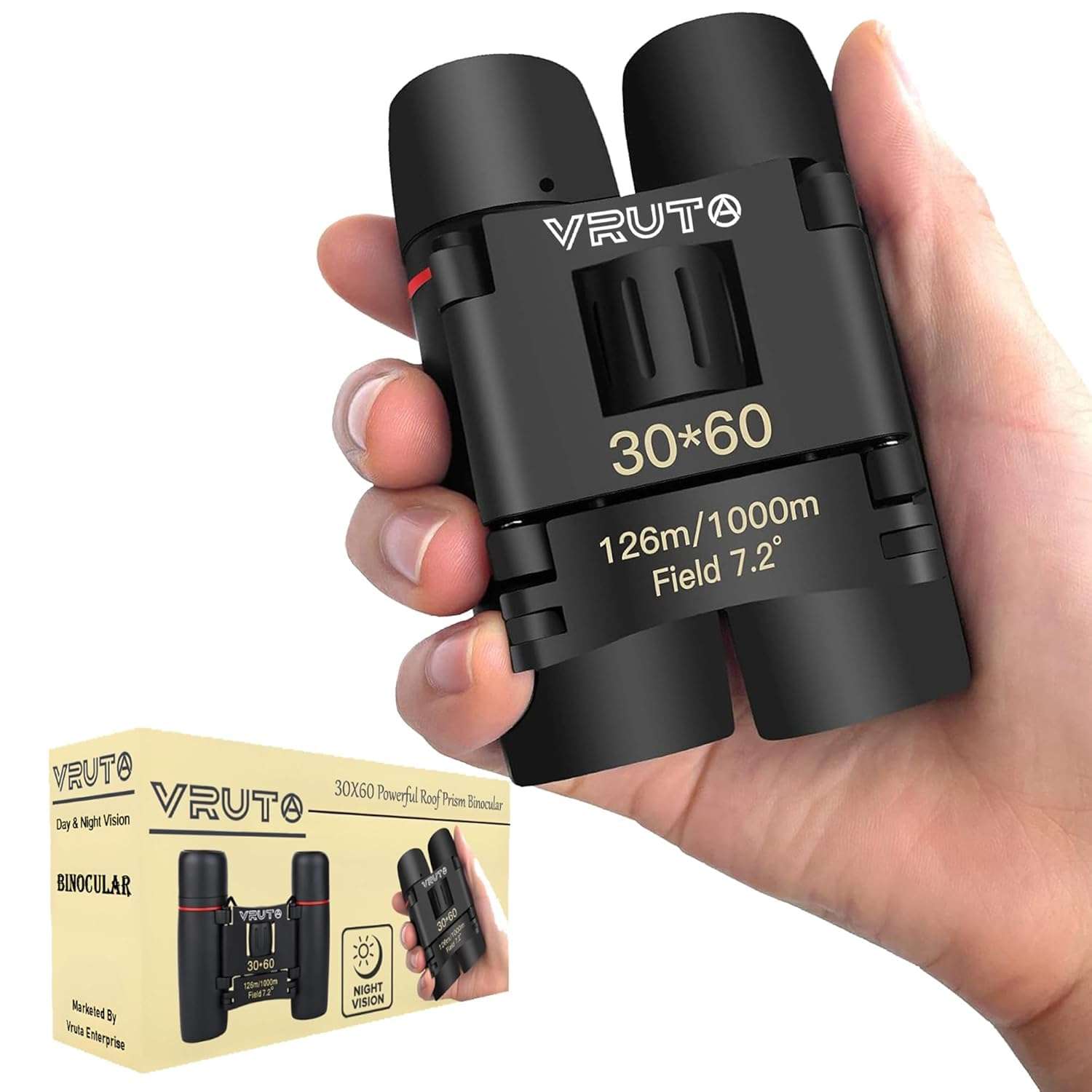 Baboies 30X60 Powerful Roof Prism Binocular Telescope Outdoor with Pouch Adults HD Professional Binoculars for Bird Watching Travel Stargazing Hunting Concerts Sports - Black (TELESCOP 30 * 60) 1