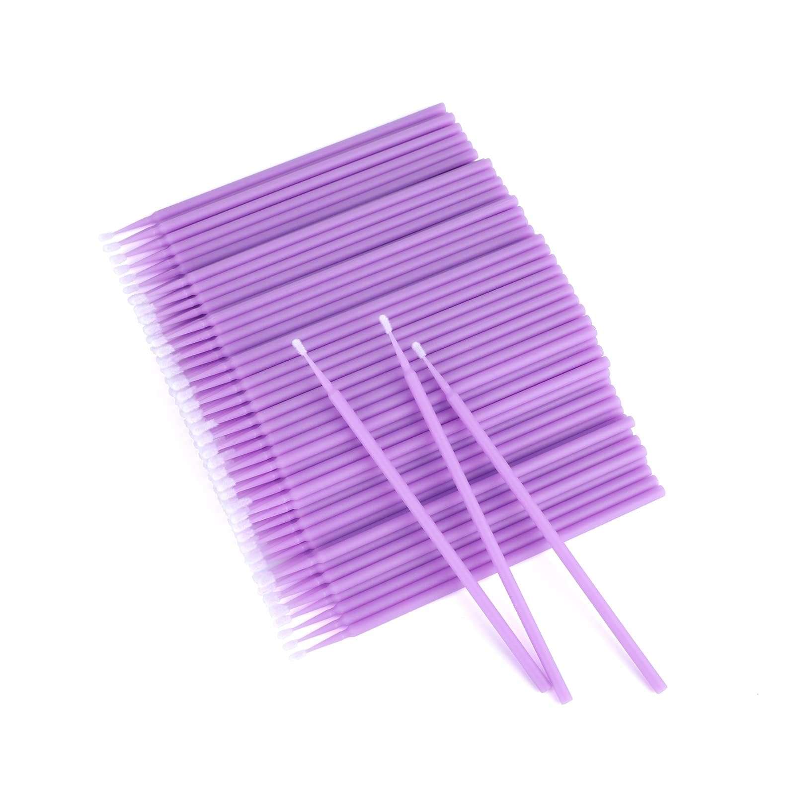 G2PLUS Micro Swabs, 100pcs Cotton Swabs for Makeup, Purple Microswabs for Eyelash Extensions, Disposable Applicators Brush for Nails, Eyeliner and Lash Tech Supplies 1