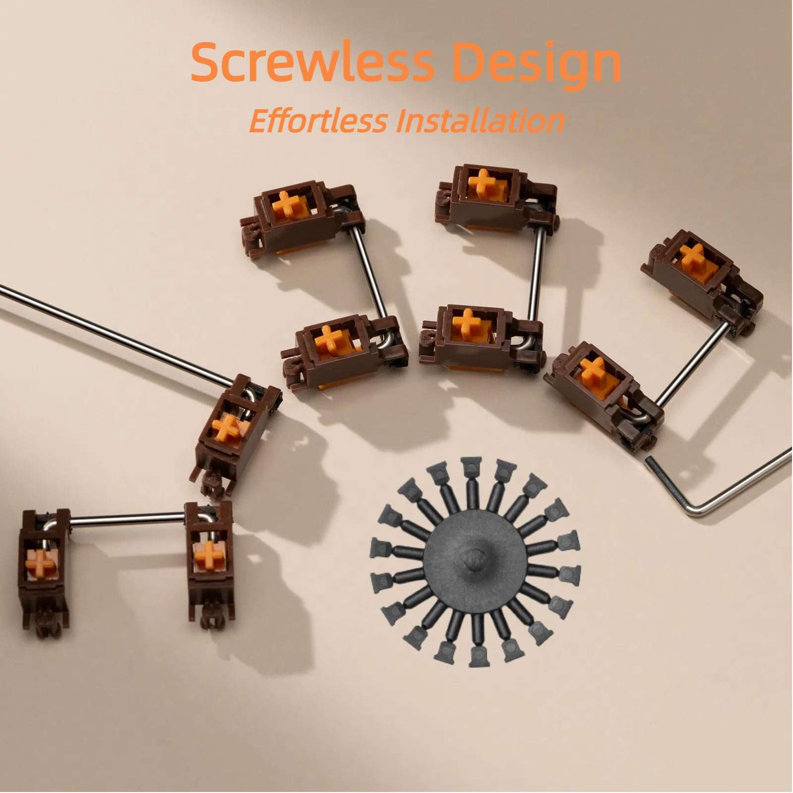 Stupid Keyboard Stabilizers, Snap-in Stabilizers with 2u 6.25u 7u Wires, 1.6mm PCB Mount Stabs Kit for Mechanical Keyboards MX Switches 4