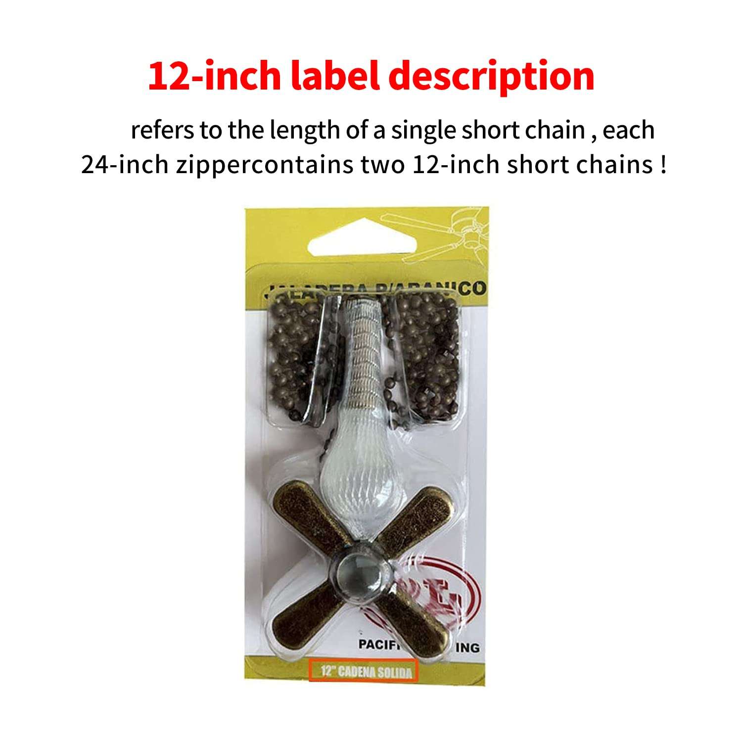 Ceiling Fan Pull Chain, 𝟮𝟰 𝗶𝗻𝗰𝗵 Extra Long with Decorative Frosted Glass Bulb and Fan Cord,Fit All Standard 3mm Diameter Ceiling Fans (ORB) 5