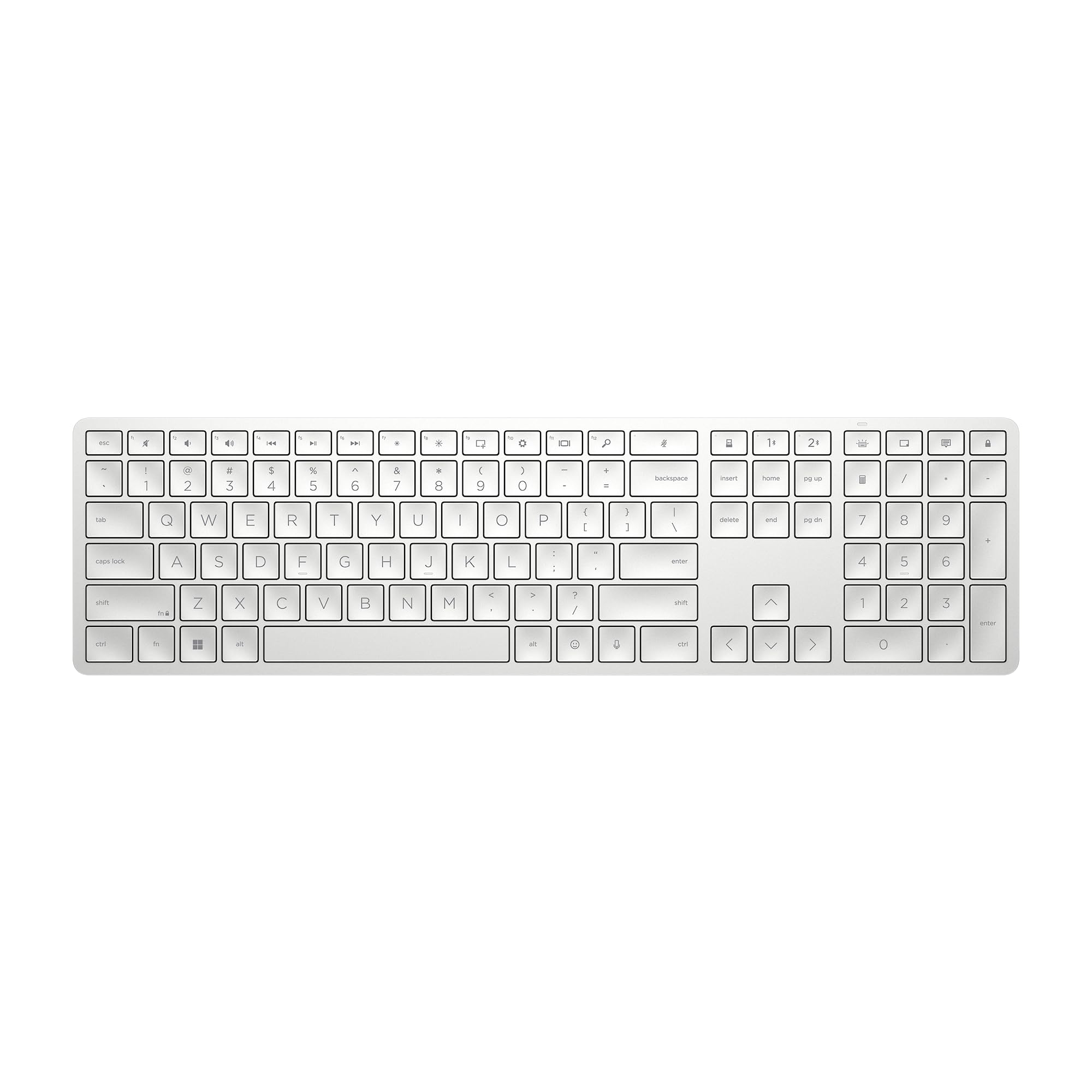 HP 970 Creator Keyboard, Wireless and Multi-Device with 20 programmable Shortcut Keys, Backlit with sensors, up to 6 Month Battery, AES encrypted, 3Y Warranty, 0.67 kg, Silver 1