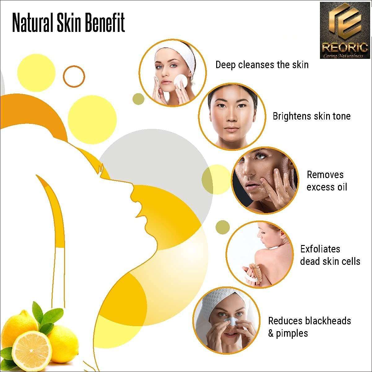 Reoric lemon peel powder |lemon powder for face |lemon powder for face pack |citrus lemon powder |face pack for glowing skin|vitamin c powder for face(100g, Pack of 1) 5