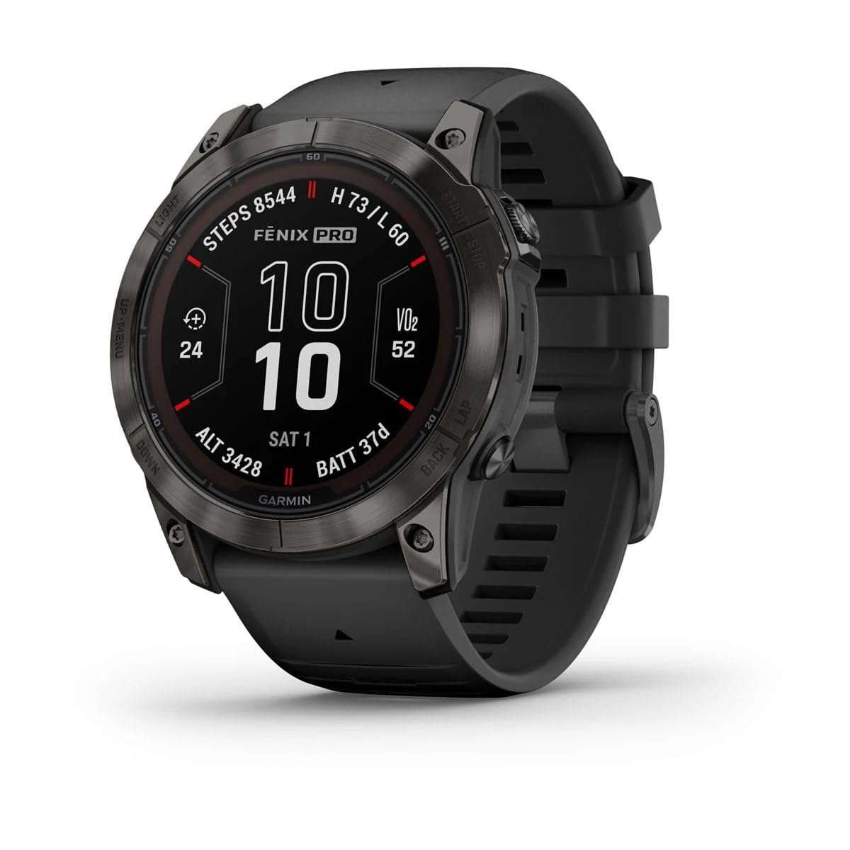 Garmin Fenix 7X Pro Sapphire Solar Edition 51 MM GPS Smartwatch Built-in Flashlight and Power Sapphire Solar Charging Lens and Advanced Training Features with Carbon Gray DLC Titanium and Black Band 2