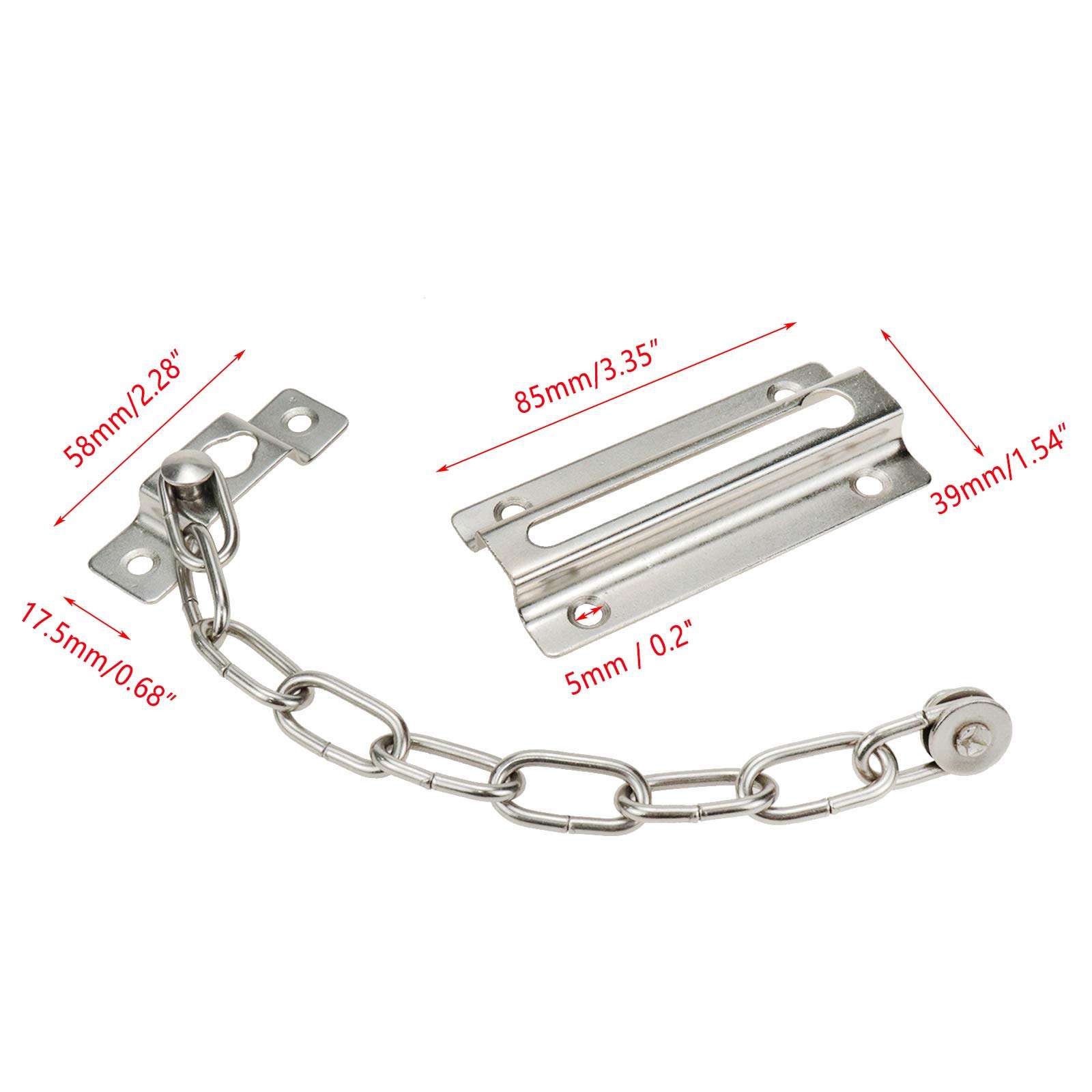 Autoly Security Steel Chain Door Guard Home Security Door Chain Lock for Cabinet, Silver 2