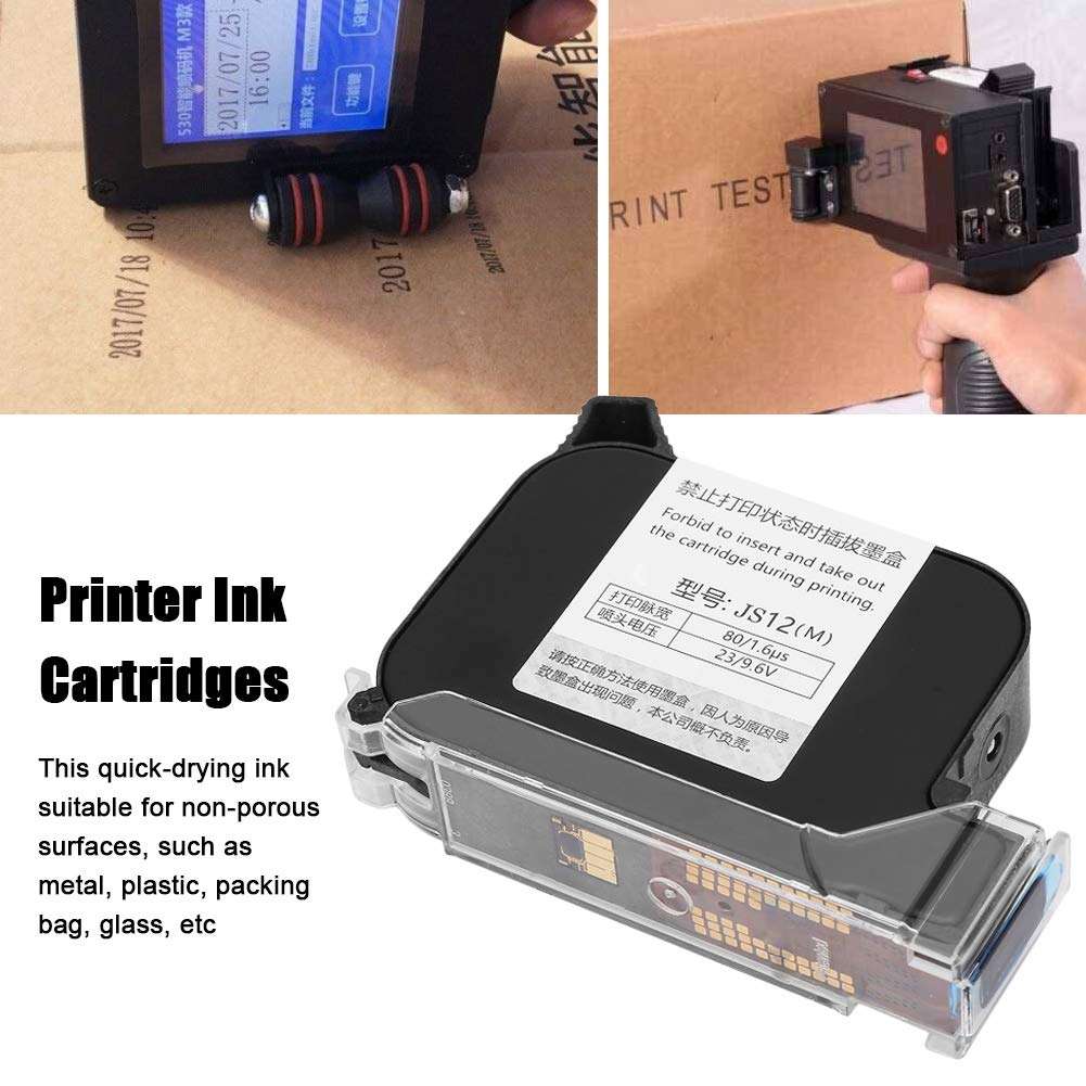 Quick-Drying Ink Cartridges for 530 Handheld Date Coder Inkjet Printer, Black 4