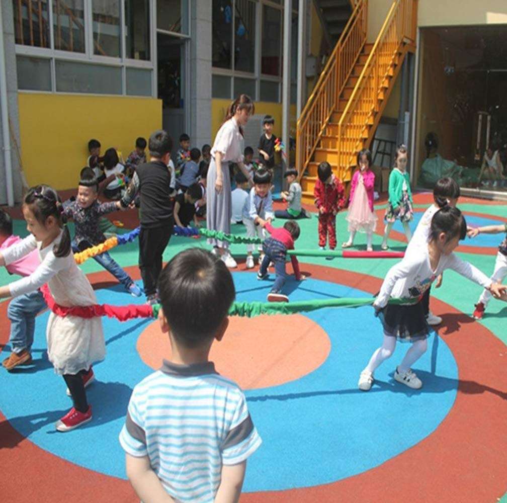 KIKIGOAL 12 Feet Elastic Fleece Cooperative Stretchy Band, Creative Movement Prop for Group Activities 2