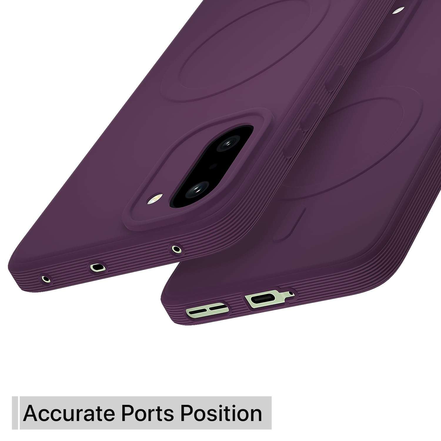 Outlouders Back Cover for OnePlus 15R 5G Soft Matte Silicone Cover with Slim Fit | Mag-Safe Logo (Not Mag-Safe Compatible) | Shockproof | Camera Protection Bumper Case (Purple) 5