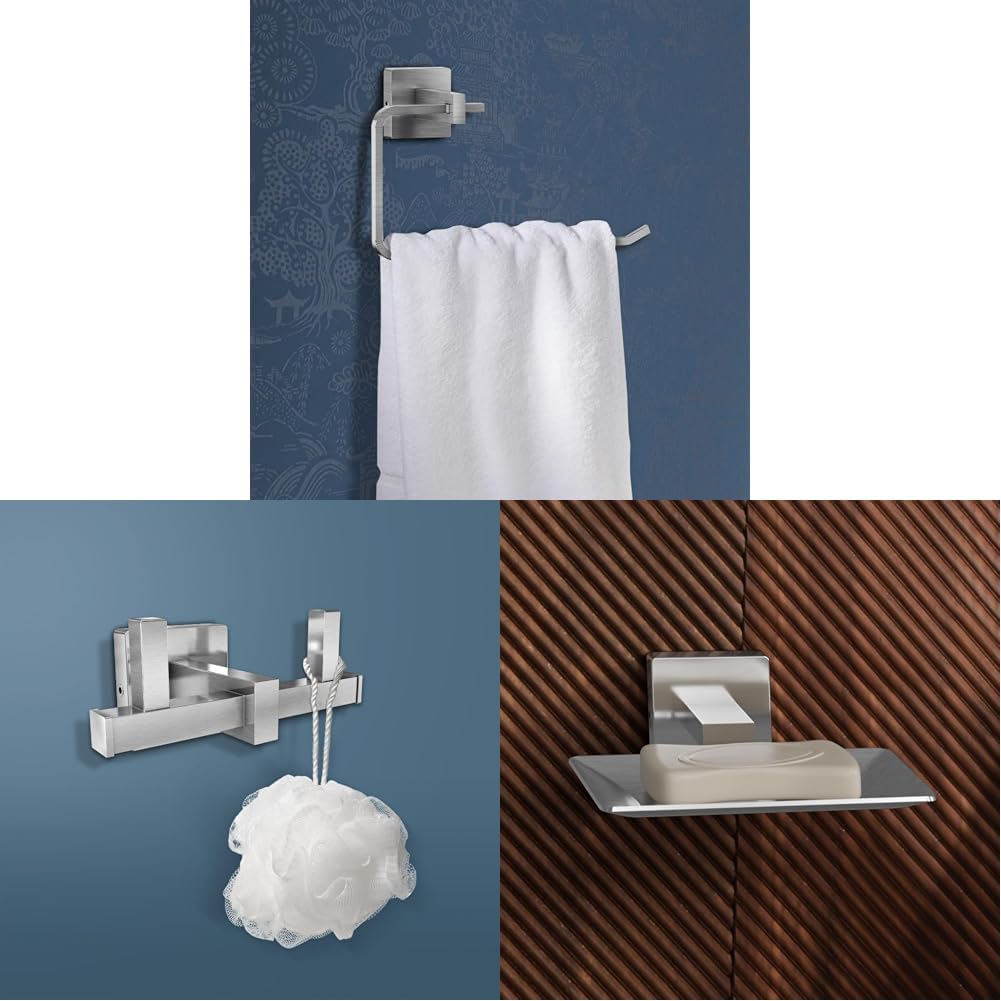 Kohler Towel Ring, SS304 Stainless Steel, 2 Years Warranty, Brushed Steel Finish, 22.1cm x 6.25cm x