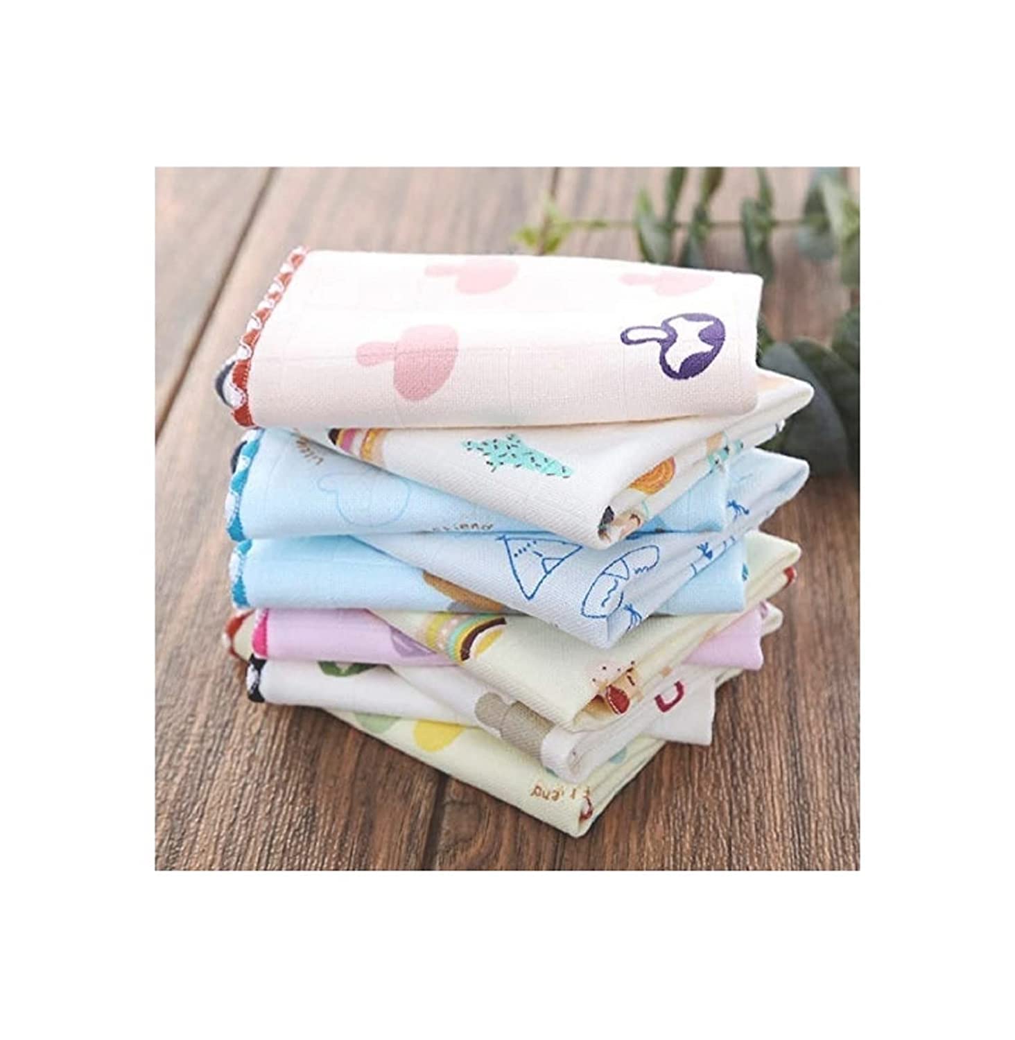 CLUZE 100% Cotton Handkerchief/Rumal/Face Towel - Soft and Absorbent Handkerchieves for Women's - Set of 12 (10" x 10") 2