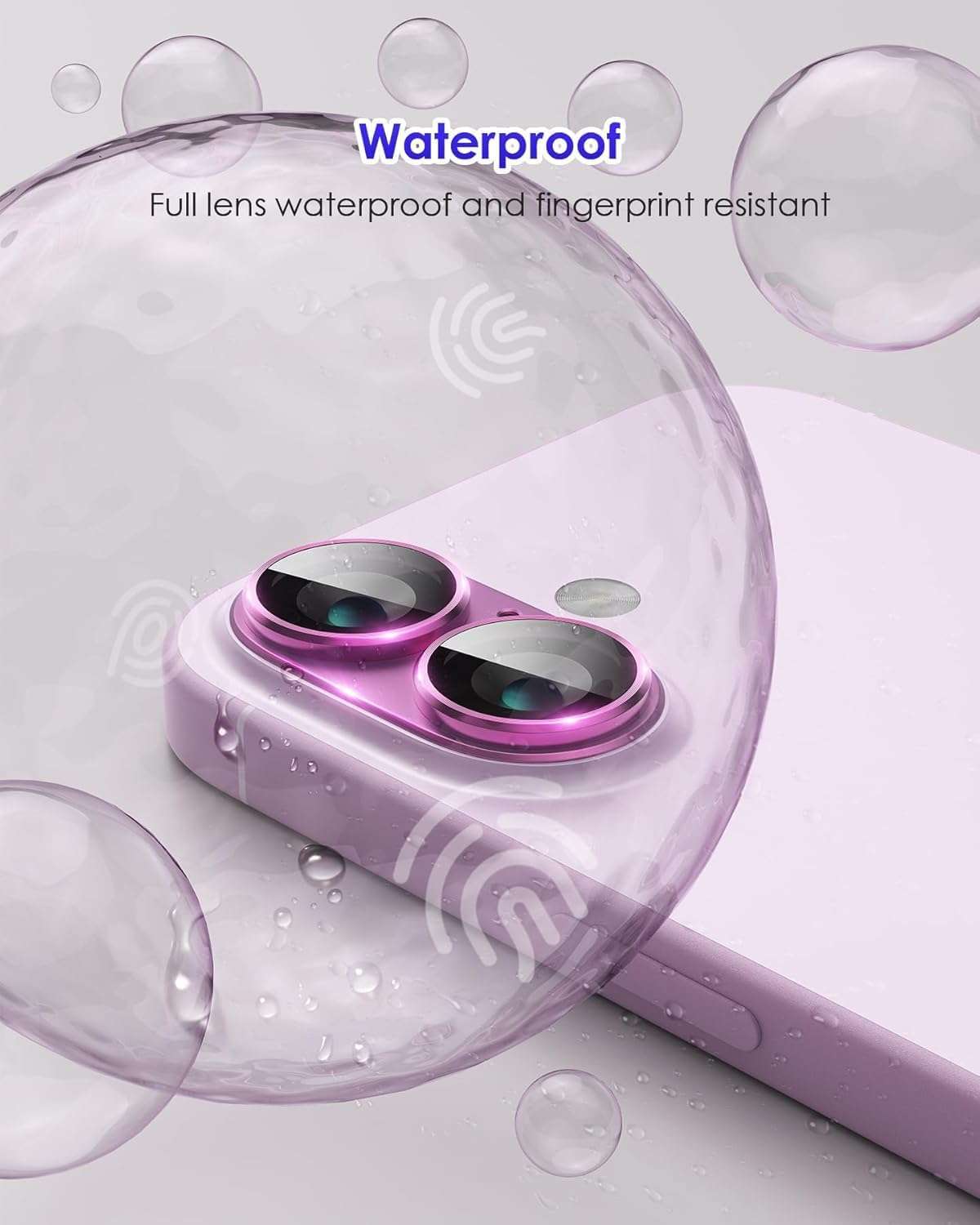 TECH KONNECT Camera Lens Protector for iPhone, 16/16 Plus, Camera Protector with Metal Alloy Ring for iPhone 16/16 Plus (Anti-Scratch)(Pack of 1) (Pink) 5