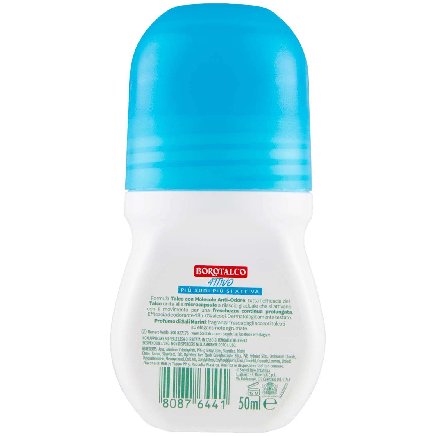 Borotalco, Deodorante Roll On Active Blu, Formato 50ml, 1.6 Fl Oz made in Italy [italian import] 4