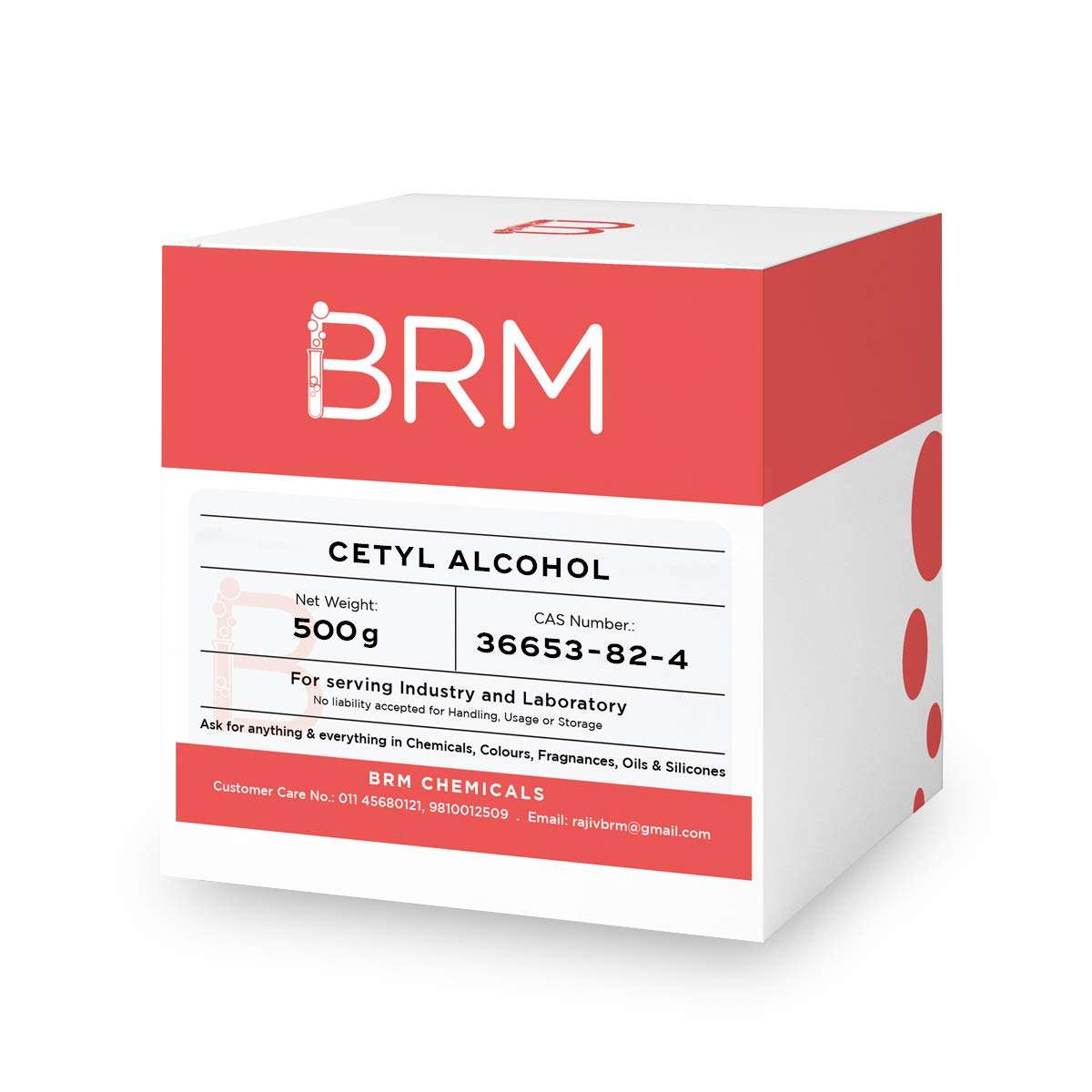 BRM Chemicals Cetyl Alcohol - 500 Grams For Soap Making, Shampoo Making, Cosmetic Making & DIY Personal Care For Face, Hair, Skin & Body 1