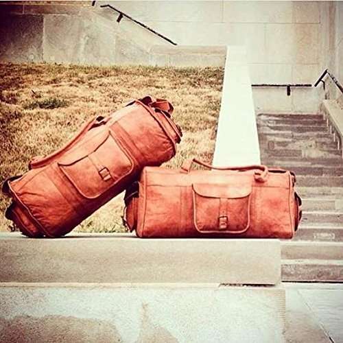 Anshika International Leather 26 Inch Vintage Cabin Luggage Travel Duffle Bag for Men and Women 6