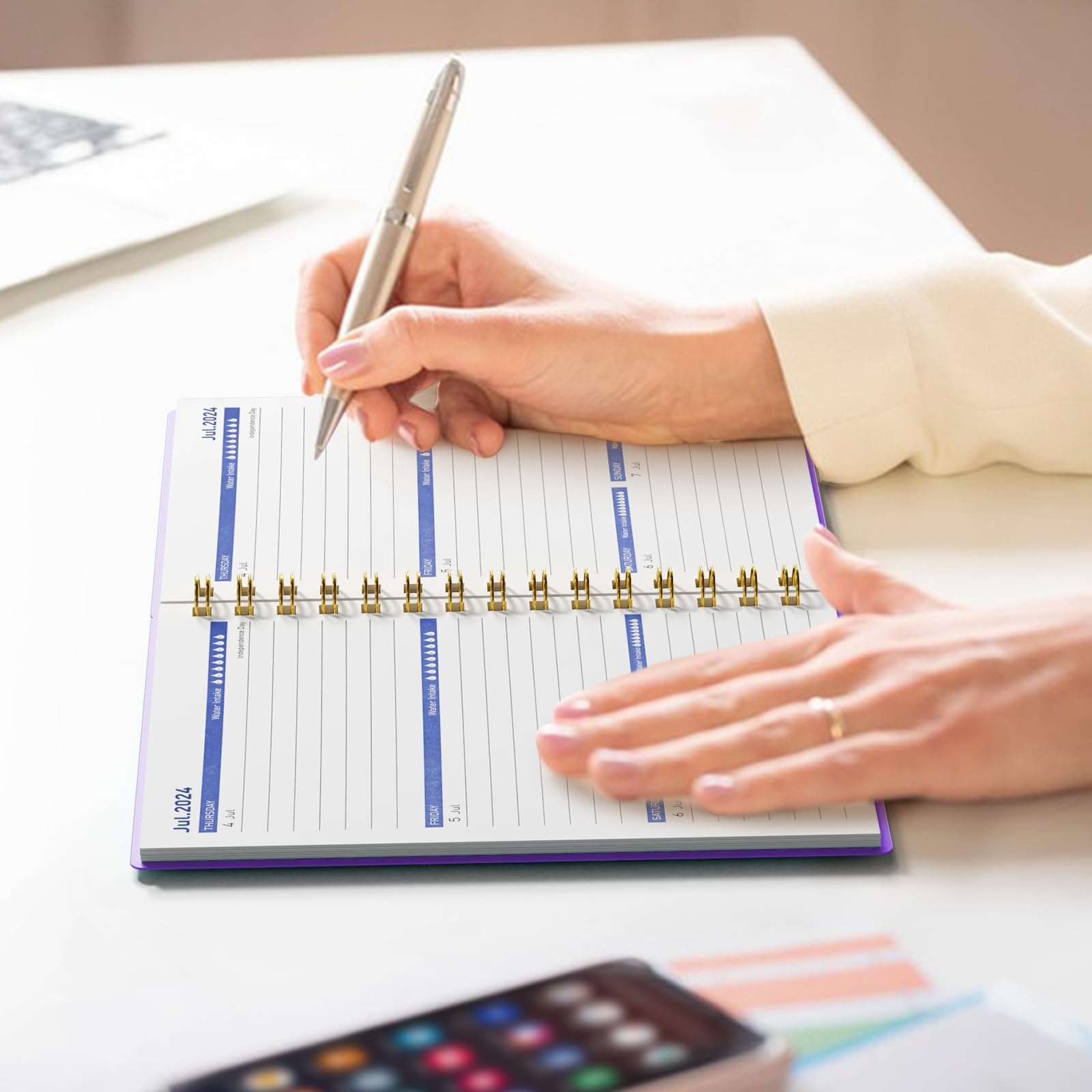 QSSRWNAO 2024-2025 Planner - Academic Weekly & Monthly Planner 2024-2025 with Tabs Sticker,18 Months Planner Jul 2024 - Dec 2025,5.6" x 8.2" Daily Planner,Ideal for Office School Supplies -Purple 3