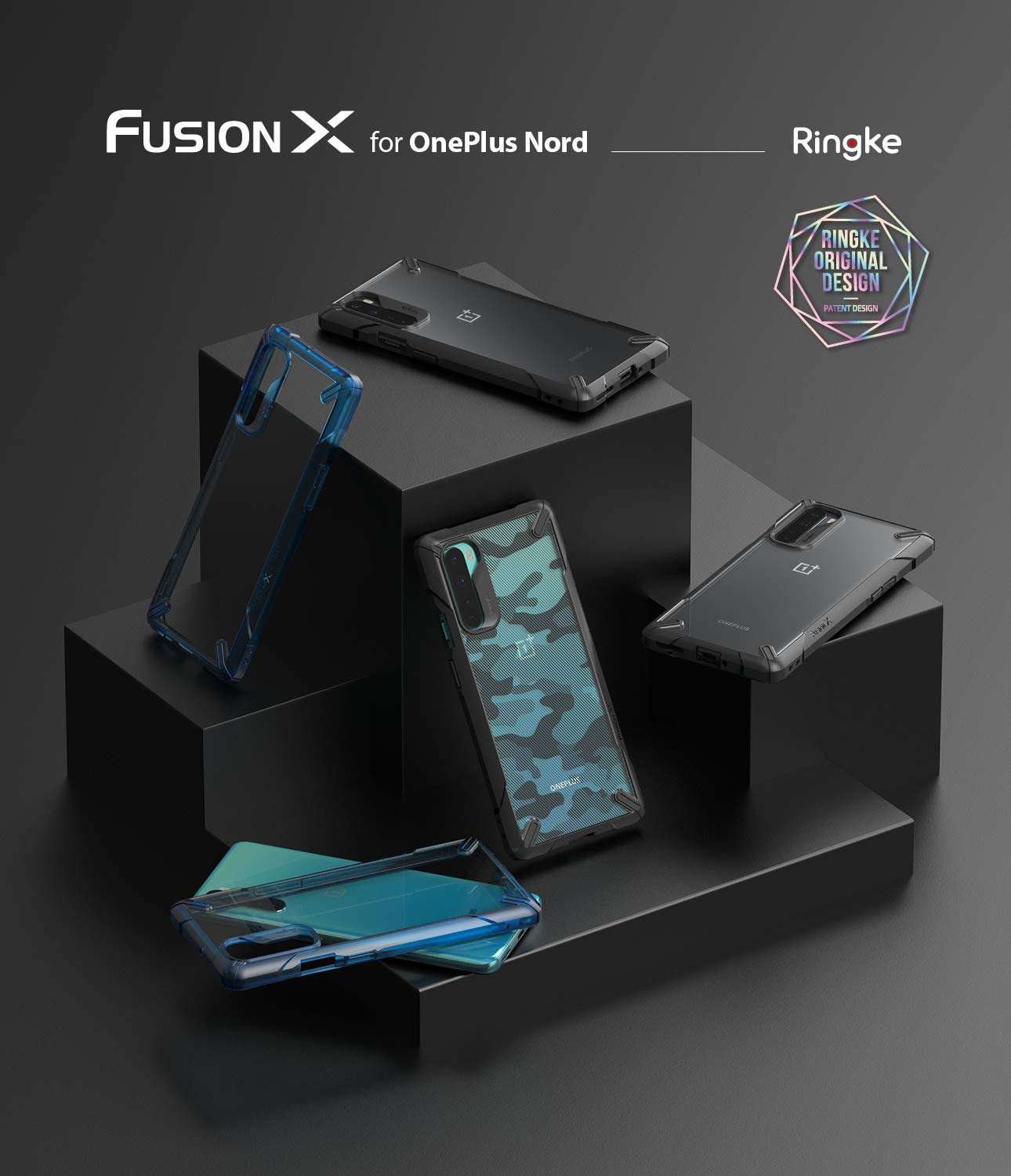 Ringke Fusion X Case Designed for OnePlus Nord (2020) - Space Blue 2