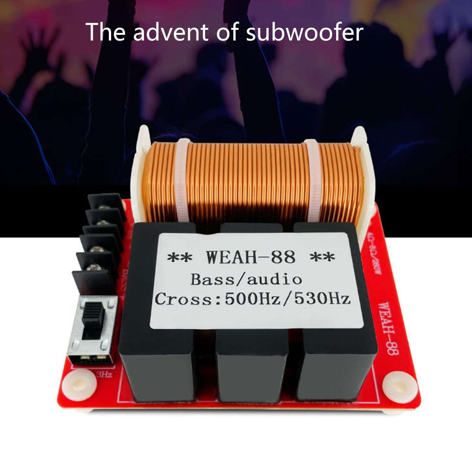 GRABLOOM Pure Bass Subwoofer Speaker Frequency Divider Stage Home Car Filters 260W 500-530Hz Auto Accessory Frequency Dividers Filters 6