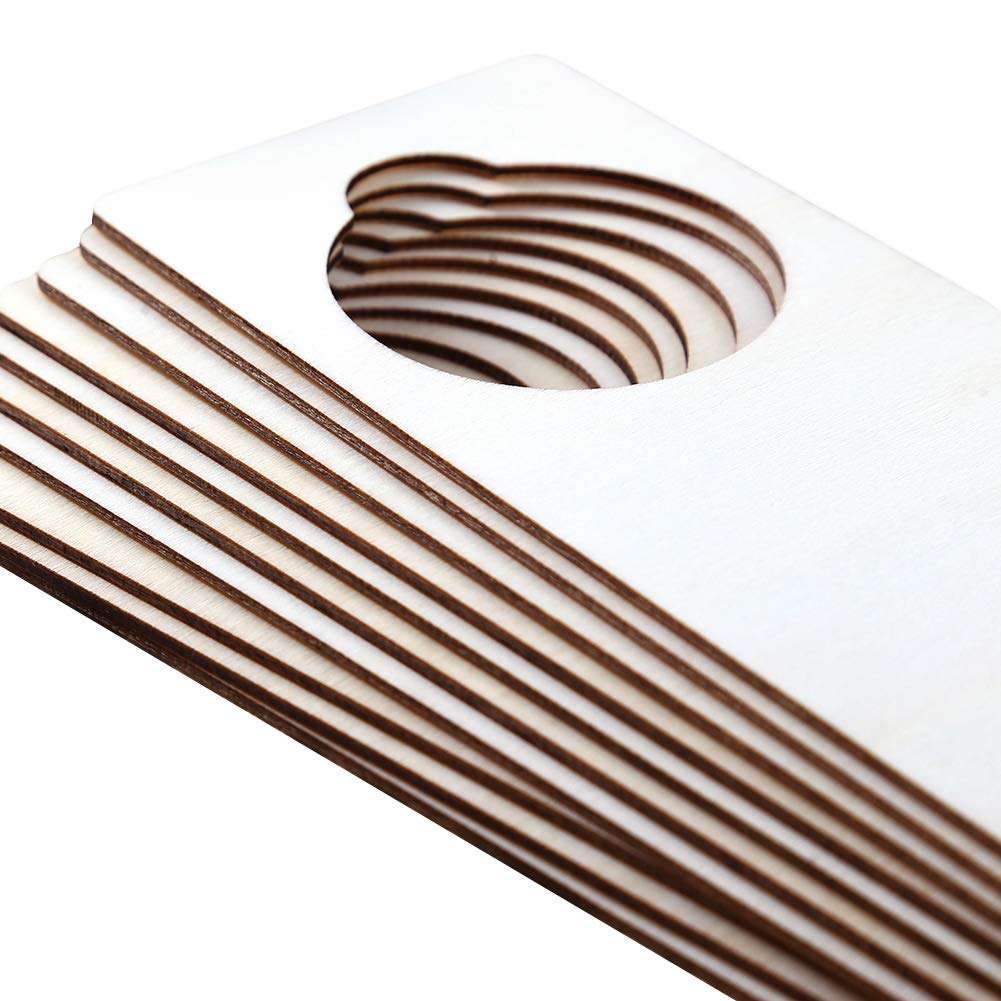 12-Pieces 9.5 x 3.25 x 0.1-Inch Unfinished Wooden Wood Door Knob Hangers Door Knob Signs for Craft, DIY Craft, Home, Office Hotel Decoration, Business Use 3