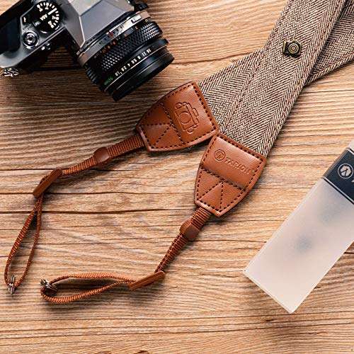 TARION Camera Strap for Photographers, Adjustable Neck Shoulder Camera Strap for Film Camera, 54in/137cm Crossbody DSLR SLR Camera Strap Universal Qucik Release Brown (Upgraded Version) 6
