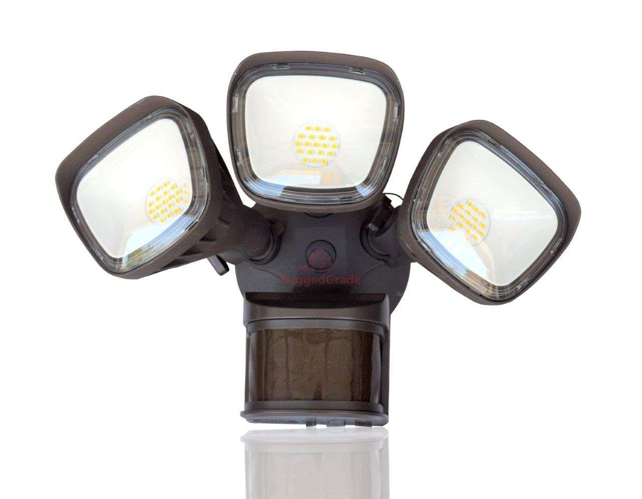RuggedGrade 30 Watt - Turin II TT Series LED Security Light - Motion Wall Light -3600 Lumen, 240 Degree Sensor - Bronze housing - Color Selectable - Square Heads 1