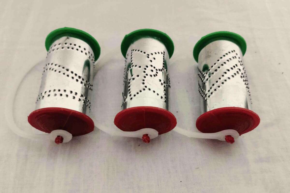 PUJA CELEBRATIONS Rangoli Stencil Steel Roller, 12 Different Design Draw Rangoli Making Kit,Kolam, Assorted Rangoli Designs Making Stencils Roller (Small, 2.25 x 2 inches) 1