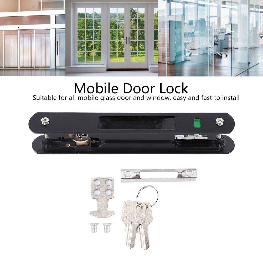 Door Lock Latch, House Door Locks Durable Sliding Door Lock, for Window Mobile Glass Doors Mobile Doors Sliding Glass Doors 2