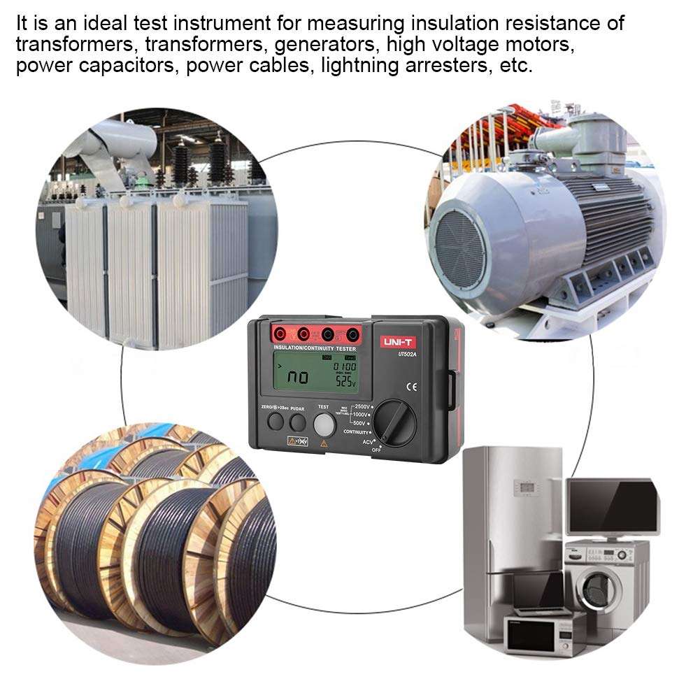 UNI-T UT502A Insulation Resistance Tester Megohmmeter Voltage Multimeter DC 500V 1000V 2500V AC 30 ith Grey 5
