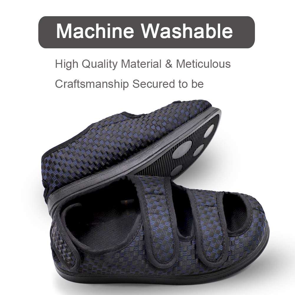 MEJORMEN Womens Diabetic Slippers Swollen Feet Adjustable Touch Close Strap Edema House Shoes Sandals Comfortable Extra Wide Fit Footwear Relief for Arthritis Mother Elderly Indoor Outdoor 6