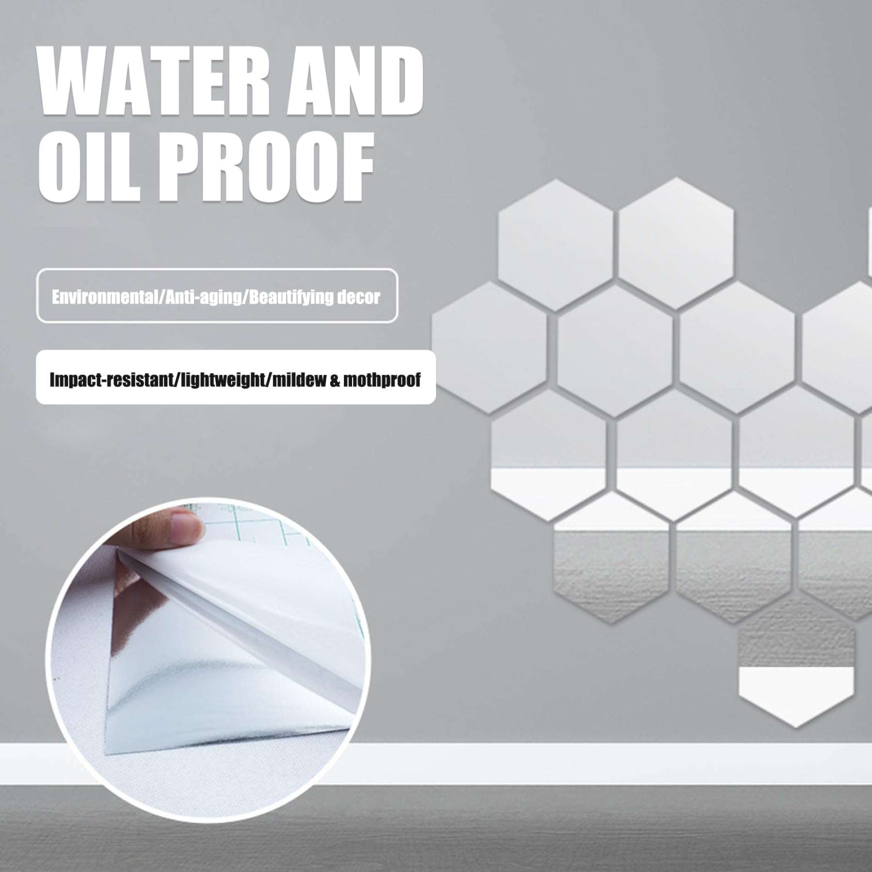 Veesper Self Adhesive Mirror Wall 20 x 79 Large Flexible Mirror Wall Stickers Waterproof Wall Stick on Mirror DIY PET Door Mirror Decorative Mirrors for Wall, Bathroom and Bedroom 5