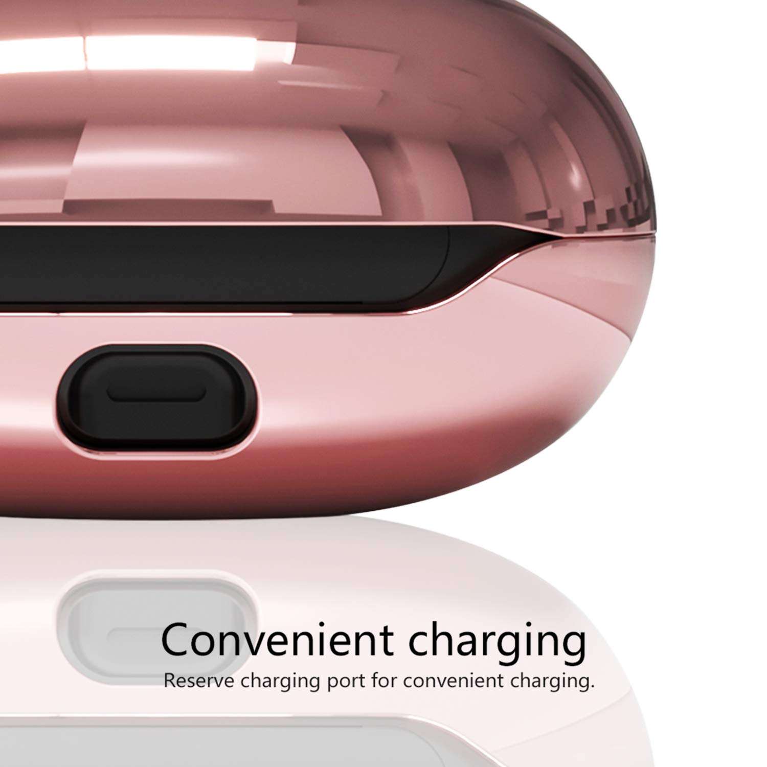 Hanlesi Case Compatible for Powerbeats Pro Case, Protective Case Compatible with Beats Powerbeats Pro Sport Headphones Carrying Case Anti-Lost Shockproof Cover with Carabiner(Rose Gold) 4