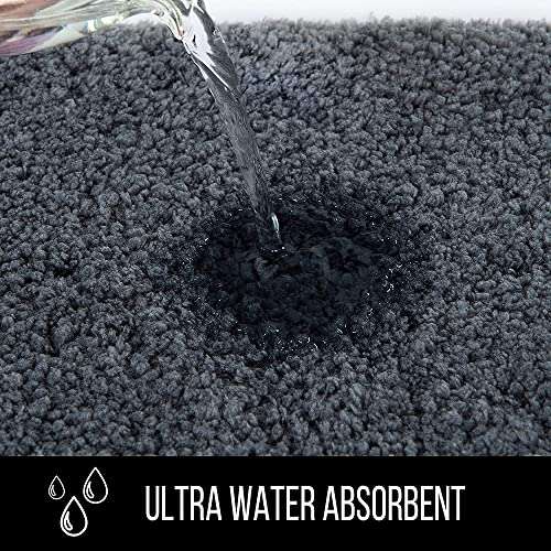 SIWAN | 1 PC Anti Slip Bath Mat Extra Soft and Absorbent Microfiber for Bathroom, Bedroom, Hall (Grey / 60 x 40 cm) 4