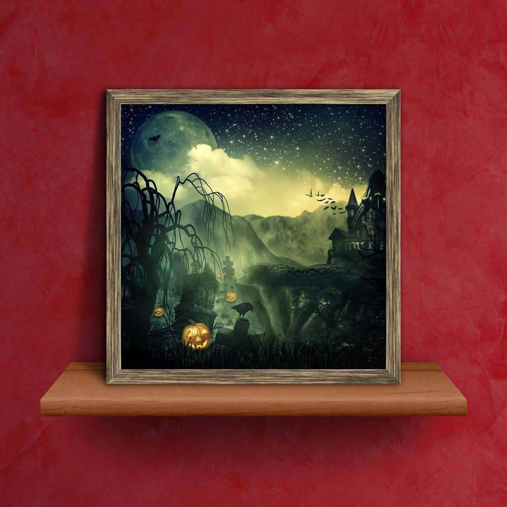 ArtzFolio Scary Movie Tabletop Painting Antique Golden Frame 10 x 10 inch (25 x 25 cms) 3