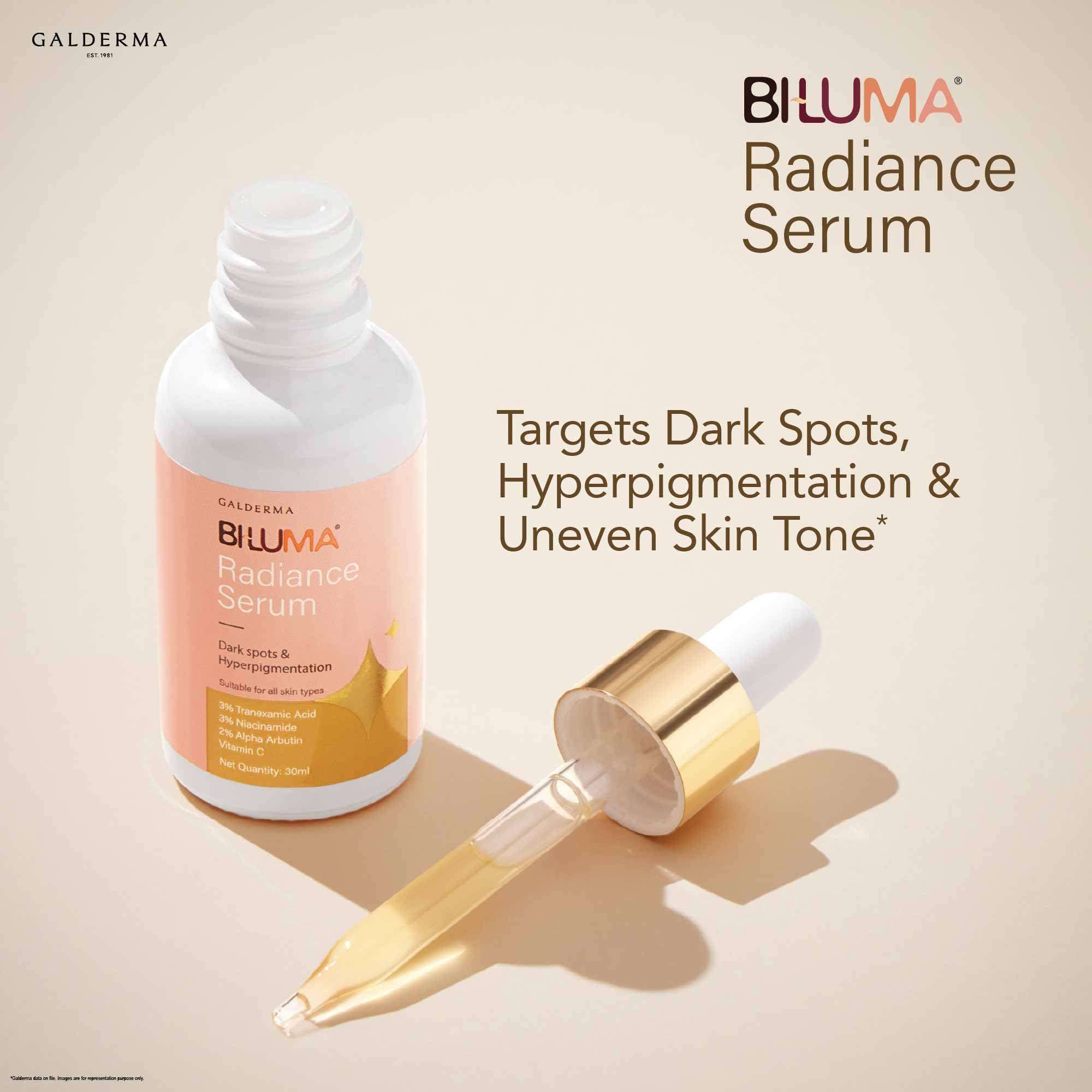 Biluma Radiance Serum 30ml – Skin Brightening & Dark Spot Correcting Face Serum with Tranexamic Acid, Niacinamide, Vitamin C & Alpha-Arbutin – Evens Skin Tone, Fades Pigmentation & Boosts Glow 3