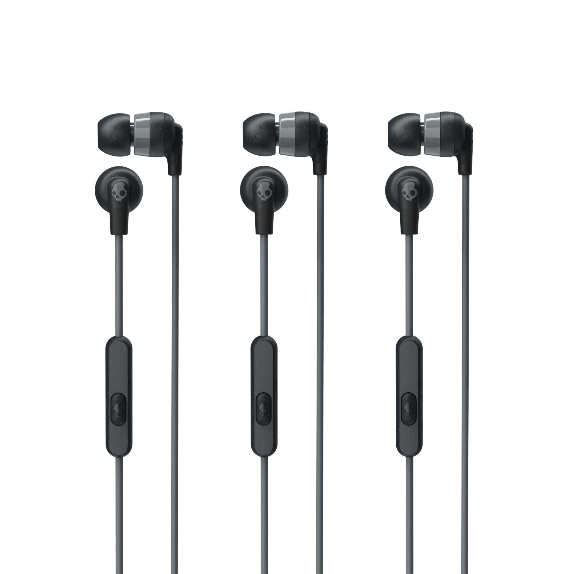 Skullcandy Ink'd+ in-Ear Wired Earbuds, Microphone, Works with Bluetooth Devices and Computers - Black 3-Pack 1