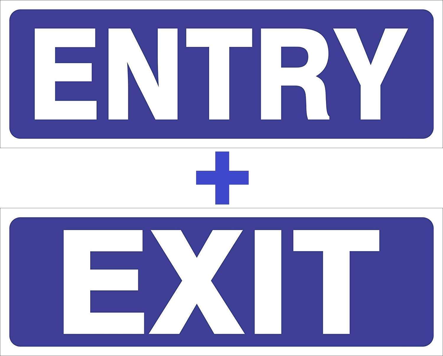 KaaHego Entry & Exit Sign Board Sticker Combo (Pack of 2) 1