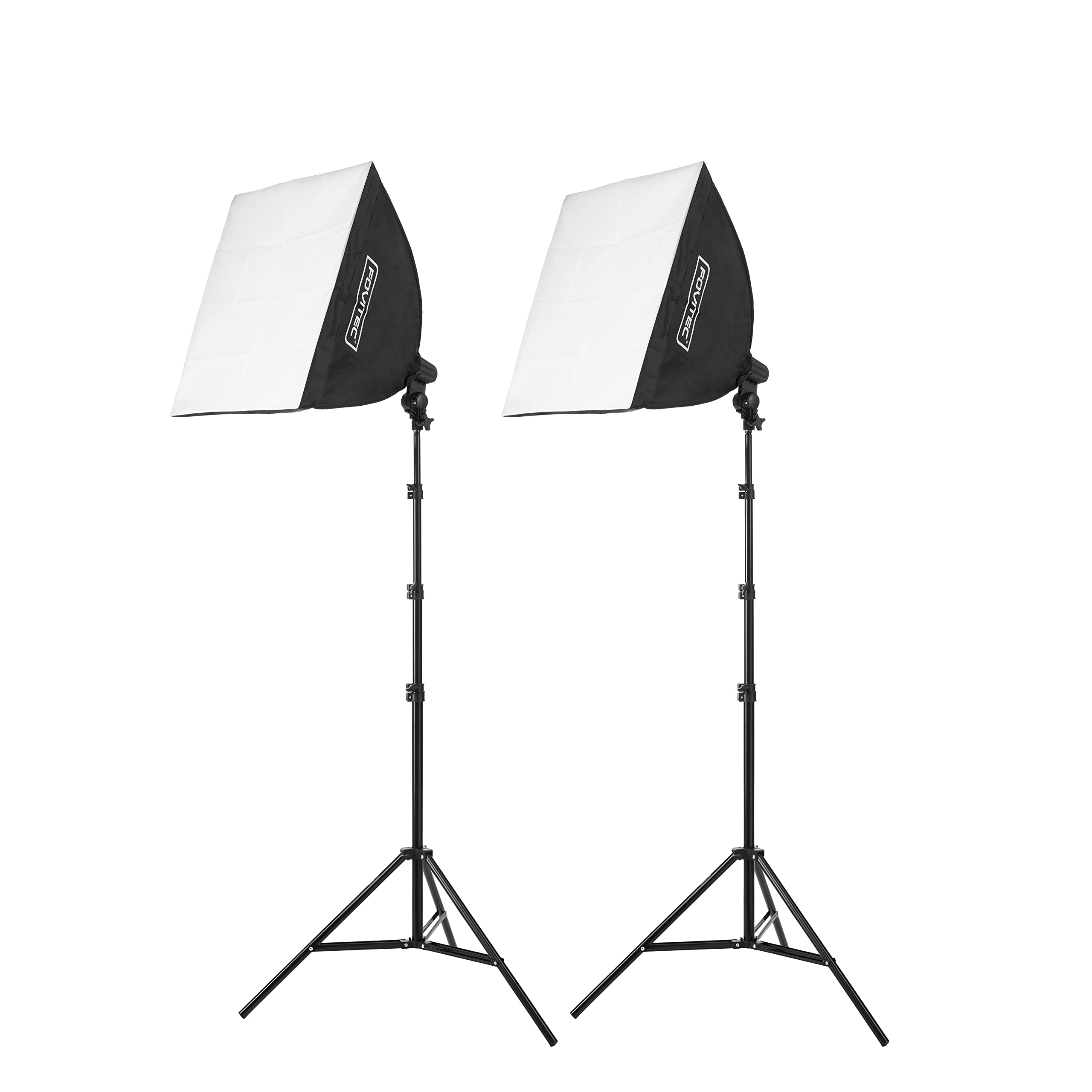 Fovitec 2-Light High-Power Fluorescent Studio Lighting Kit, 20"x20" Quick Setup Softboxes, 105W Bulbs & Light Stands for Portraits, Product Photos, Vlogging, Video Conferencing, & Live Streaming 1