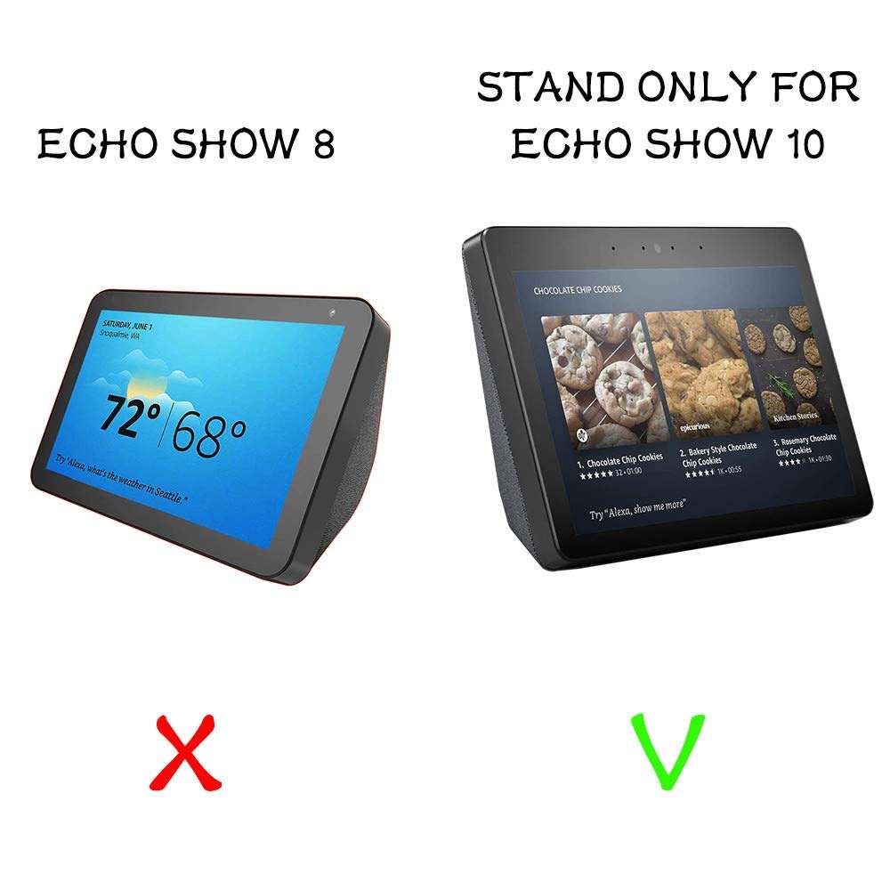 Echo Show Stand Aluminum Swivel Stand for Amazon New Echo Show 2nd Gen Speaker Accessories Horizontal 360 Rotation Longitudinal Angle Change Base White(Rotation Shaft)+Silver MC207-02 2