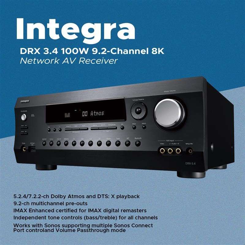 Klipsch Reference 5.2 Home Theater System, Bundle 2X R-625FA Floorstanding 2X R-12SW Subwoofer, R-52C Center, R-41M Bookshelf Speakers, and Integra DRX 3.4 100W 9.2-Channel 8K Network AV Receiver 6