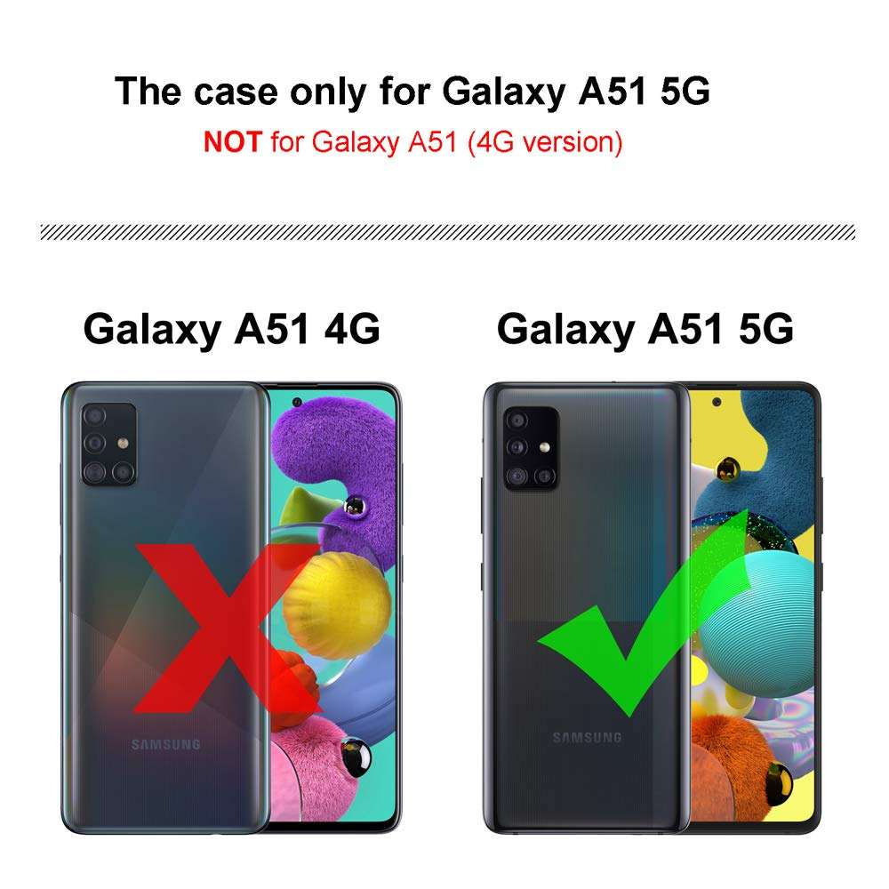 SYONER Shockproof Phone Case Cover for Samsung Galaxy A51 5G / Galaxy A51 5G UW (6.5", 2020) [Not for A51 4G] [Hot Pink] 2