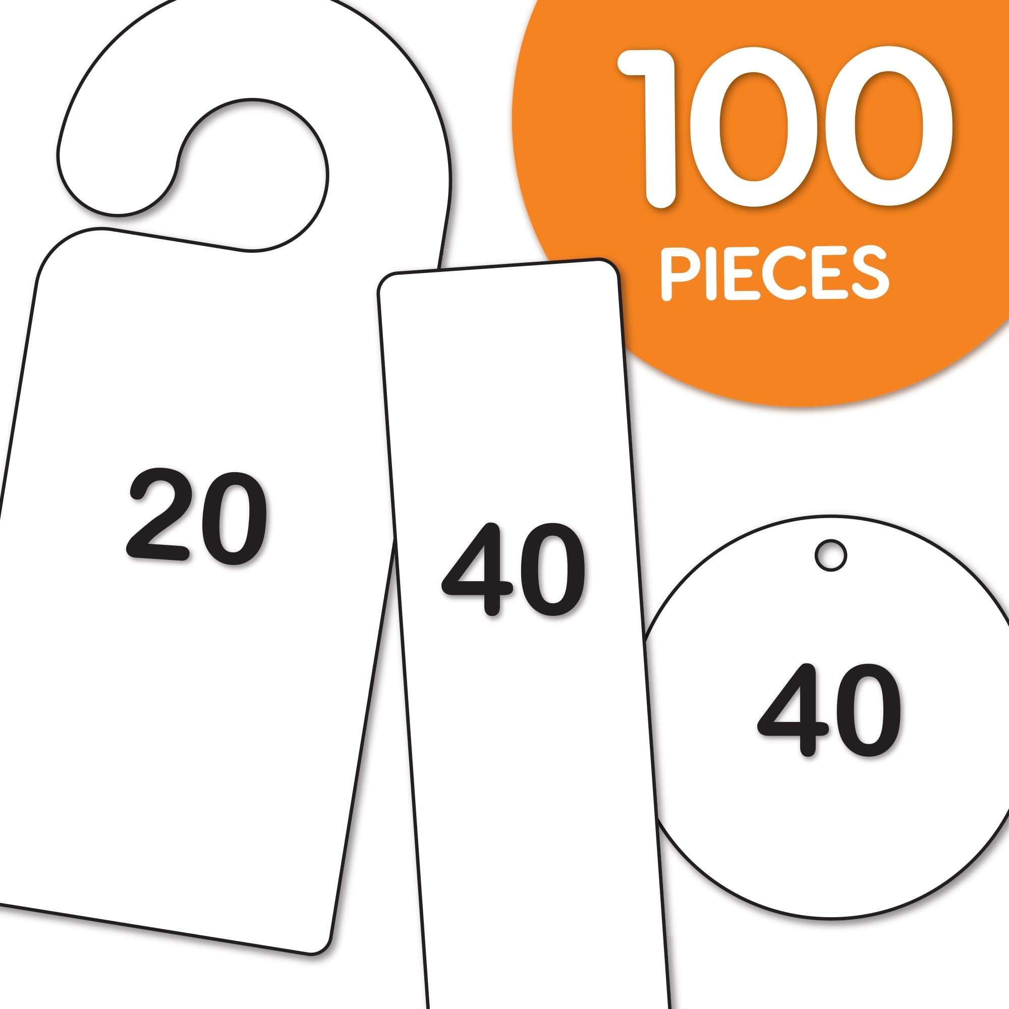 FreshCut Crafts DIY Craft Cutouts 100 PCS Blank Bookmarks, Door Hangers, Gift Tags, White, US Made Card Stock Punch Out Paper Craft Cutouts 4