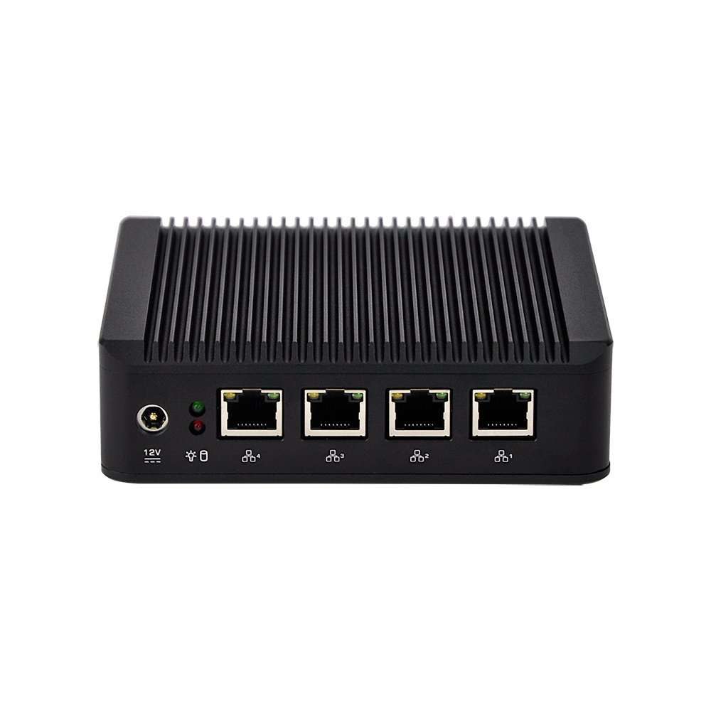 Fanless pc Qotom-Q190G4-S01 with Intel celeron J1900 2G ram 16G SSD WiFi(2 X Antennas) 4 LAN for Office Mini-Computer 3