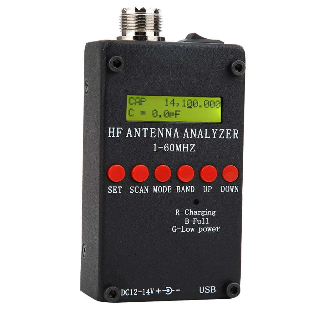 Antenna Meter Mini60S Antenna Analyzer 1-60MHz DC12-14V Network Analyzer Radio Accessory with Mini USB Socket 1